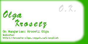 olga krosetz business card